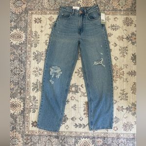 NWT H&M | 90s Baggy Jeans Distressed, Size 2